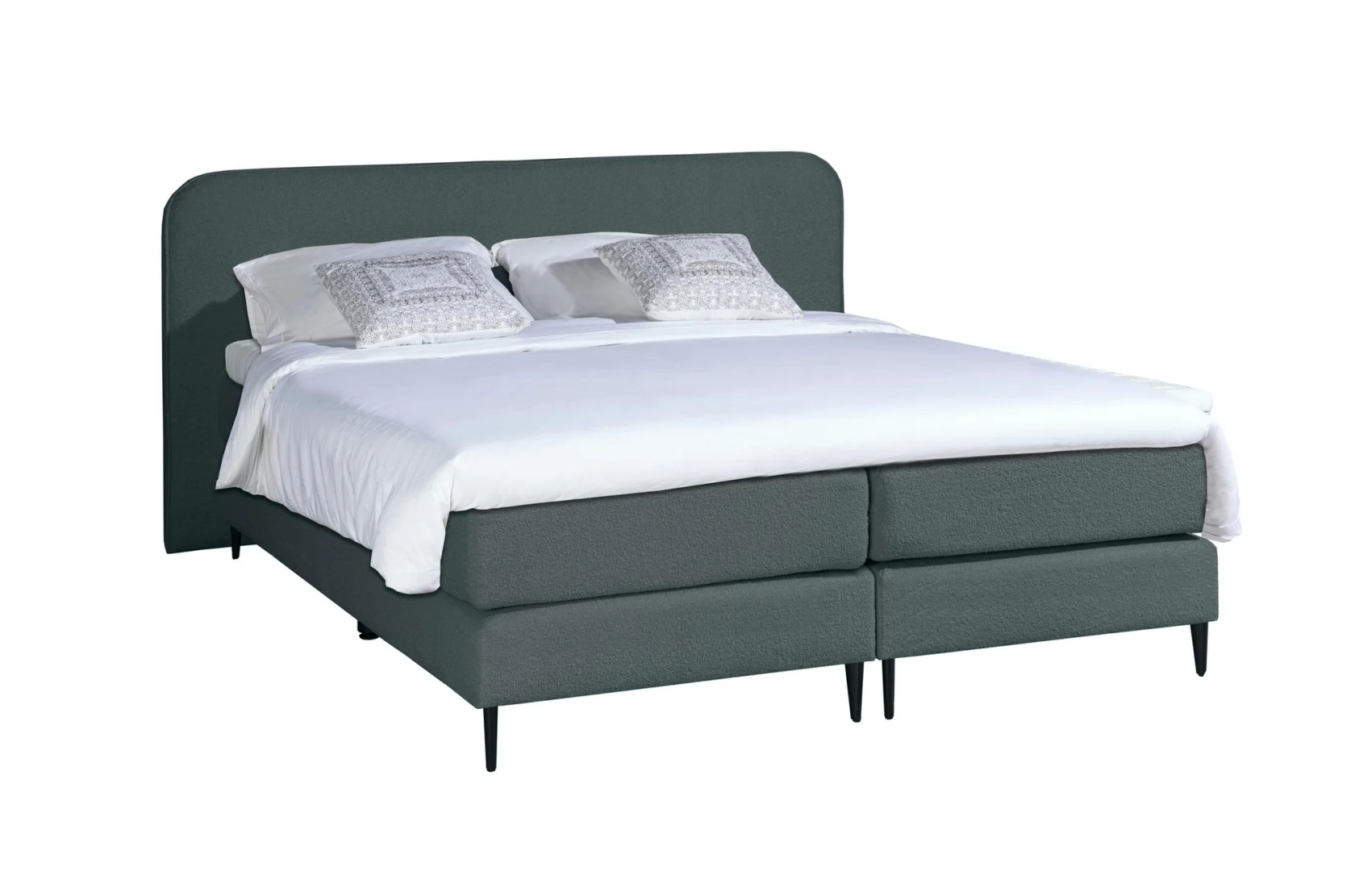 Boxspring Gerecyclede Bouclé Antraciet Pocketvering 160 x210 - Afbeelding 2