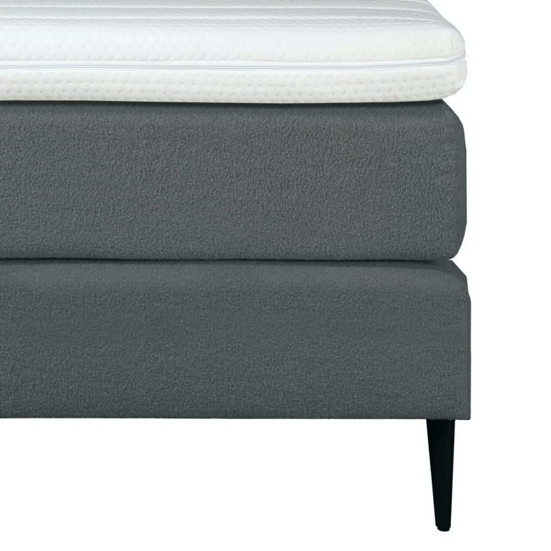 Boxspring Gerecyclede Bouclé Antraciet Pocketvering 160 x210 - Afbeelding 4