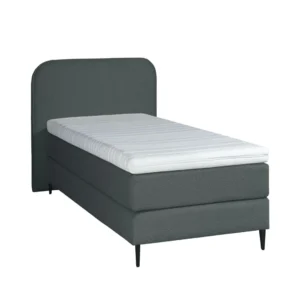 Boxspring Bouclé Antraciet 90 x200 Pocketvering Topper