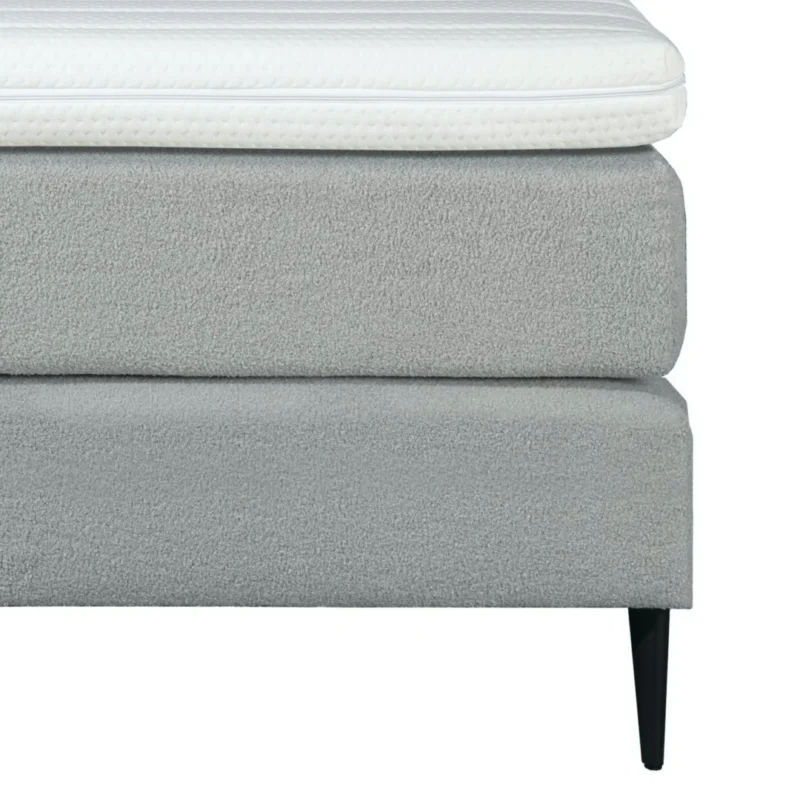 Boxspring Bouclé Grijs 180 x210 Pocketvering+Koudschuim - Afbeelding 4