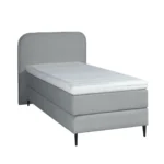 Boxspring Bouclé Grijs 90 x200 Pocketvering Topper