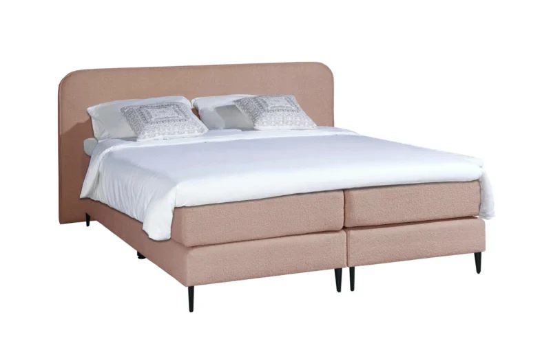 Boxspring Bouclé Oud Roze Pocketvering 140 x210 Gerecycled - Afbeelding 2
