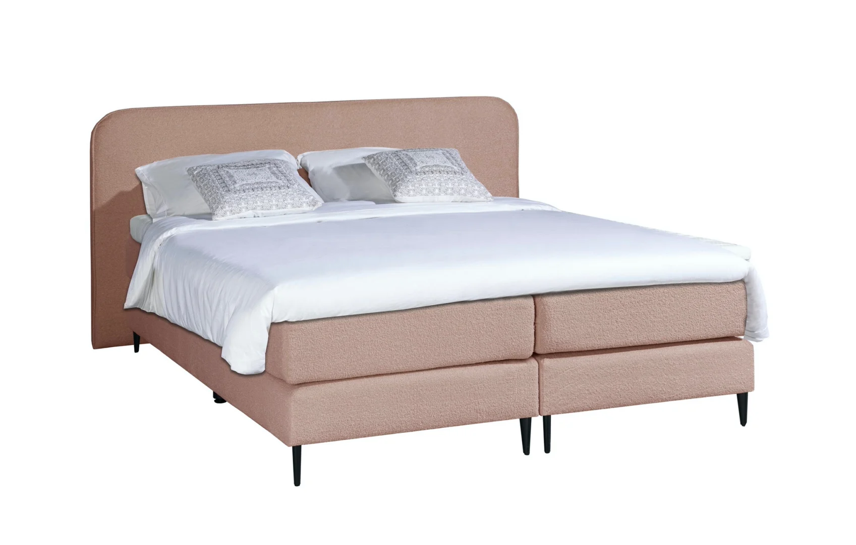 Boxspring Bouclé Oud Roze Pocketvering 140 x210 Gerecycled - Afbeelding 2