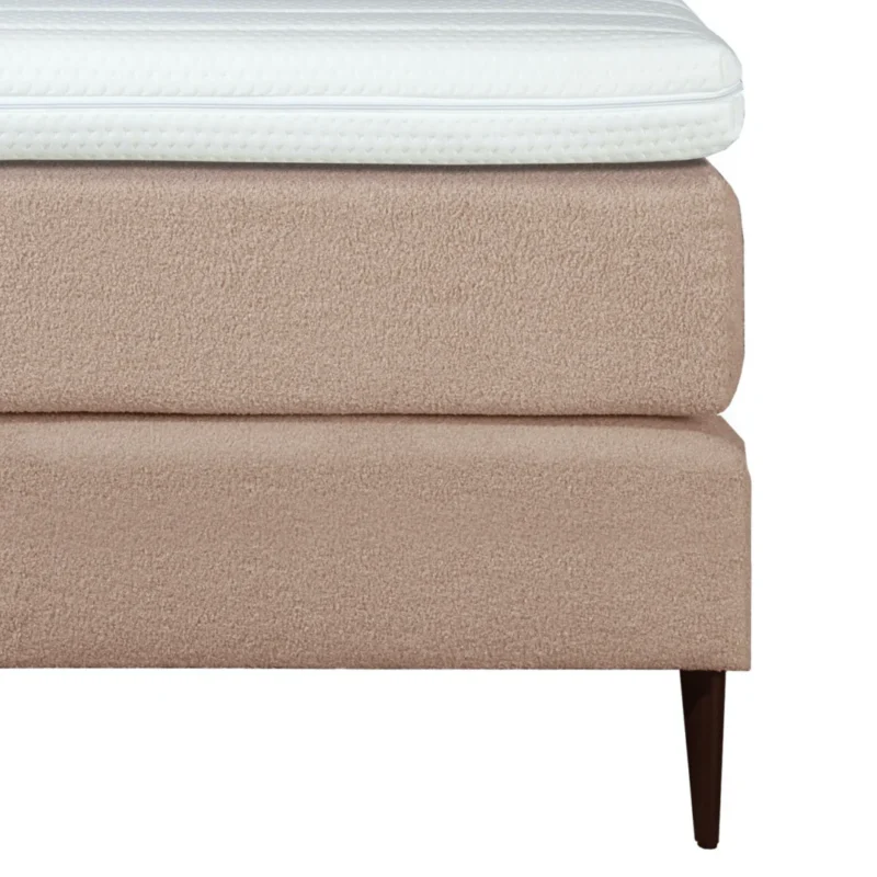 Boxspring Bouclé Oud Roze Pocketvering 140 x210 Gerecycled - Afbeelding 4