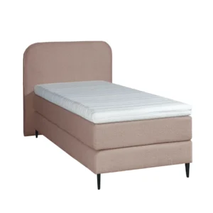 Boxspring Bouclé Oud Roze Eenpersoons 90 x200 Pocketvering