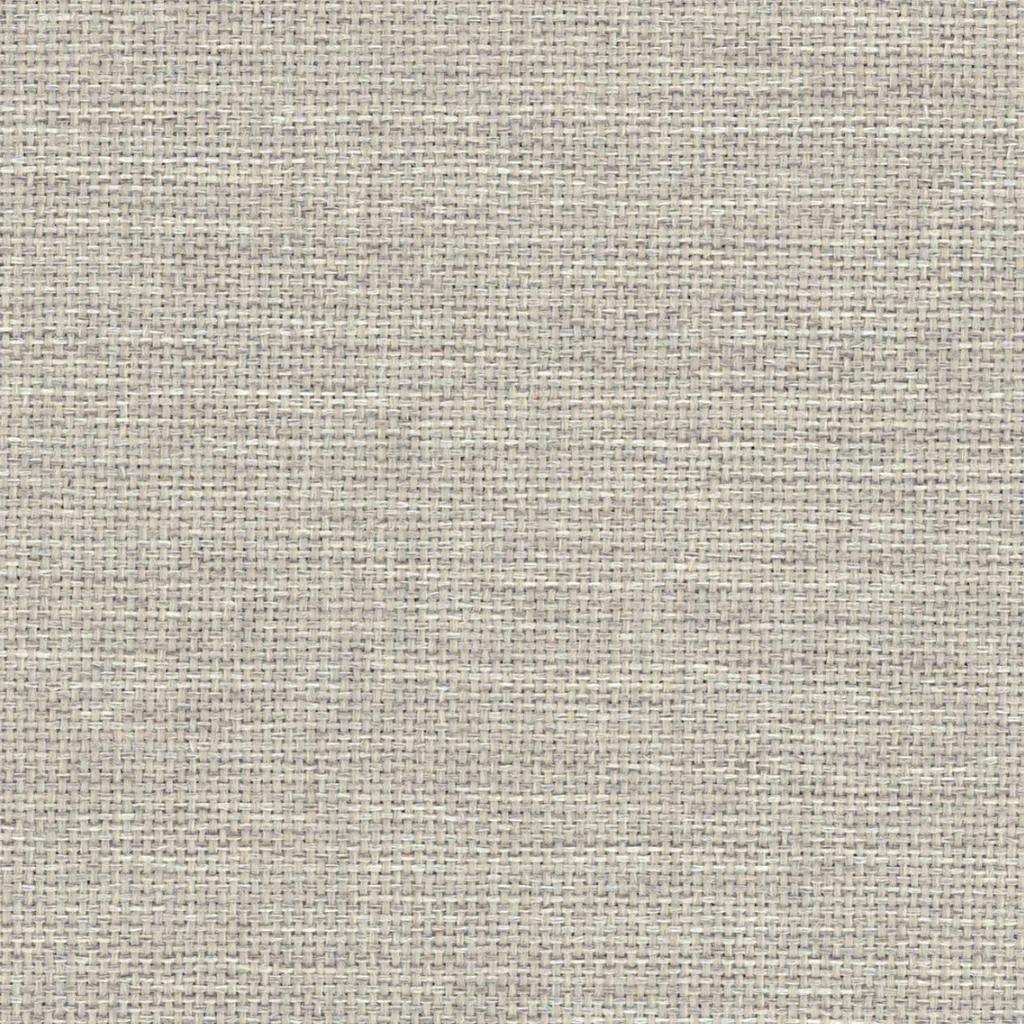 Close-up van de beige boxspring stof. De textuur toont een fijn, geweven patroon met horizontale en verticale draden in zachte, neutrale tinten.