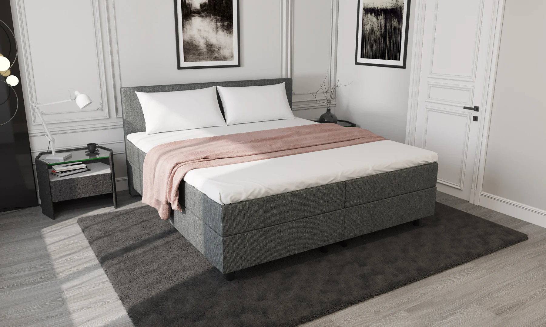 Boxspring Antraciet Opbergruimte Pocketvering 160 x200 - Afbeelding 6