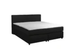 Boxspring Lederlook Zwart 140 x210 7-zone Pocketvering Topper