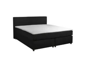 Boxspring Lederlook Zwart 140 x210 7-zone Pocketvering Topper