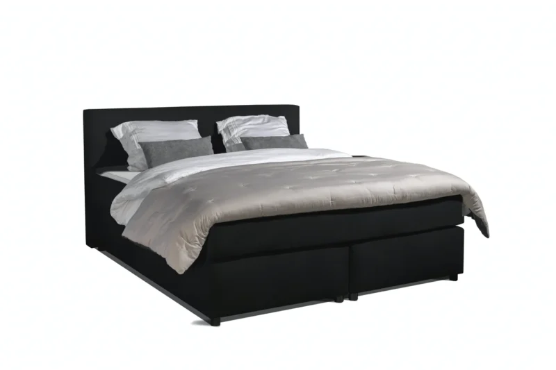 Boxspring Lederlook Zwart 140 x210 7-zone Pocketvering Topper - Afbeelding 3