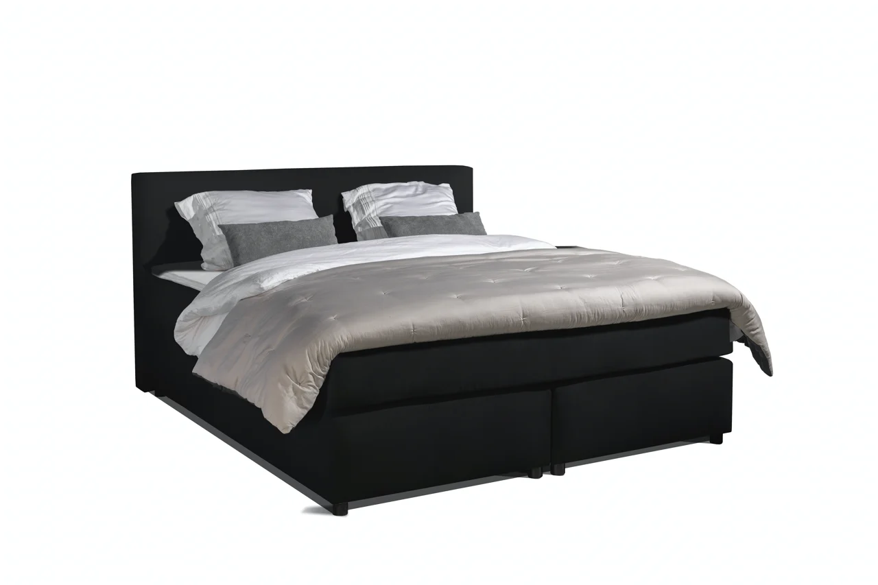 Boxspring Lederlook Zwart 140 x210 7-zone Pocketvering Topper - Afbeelding 3