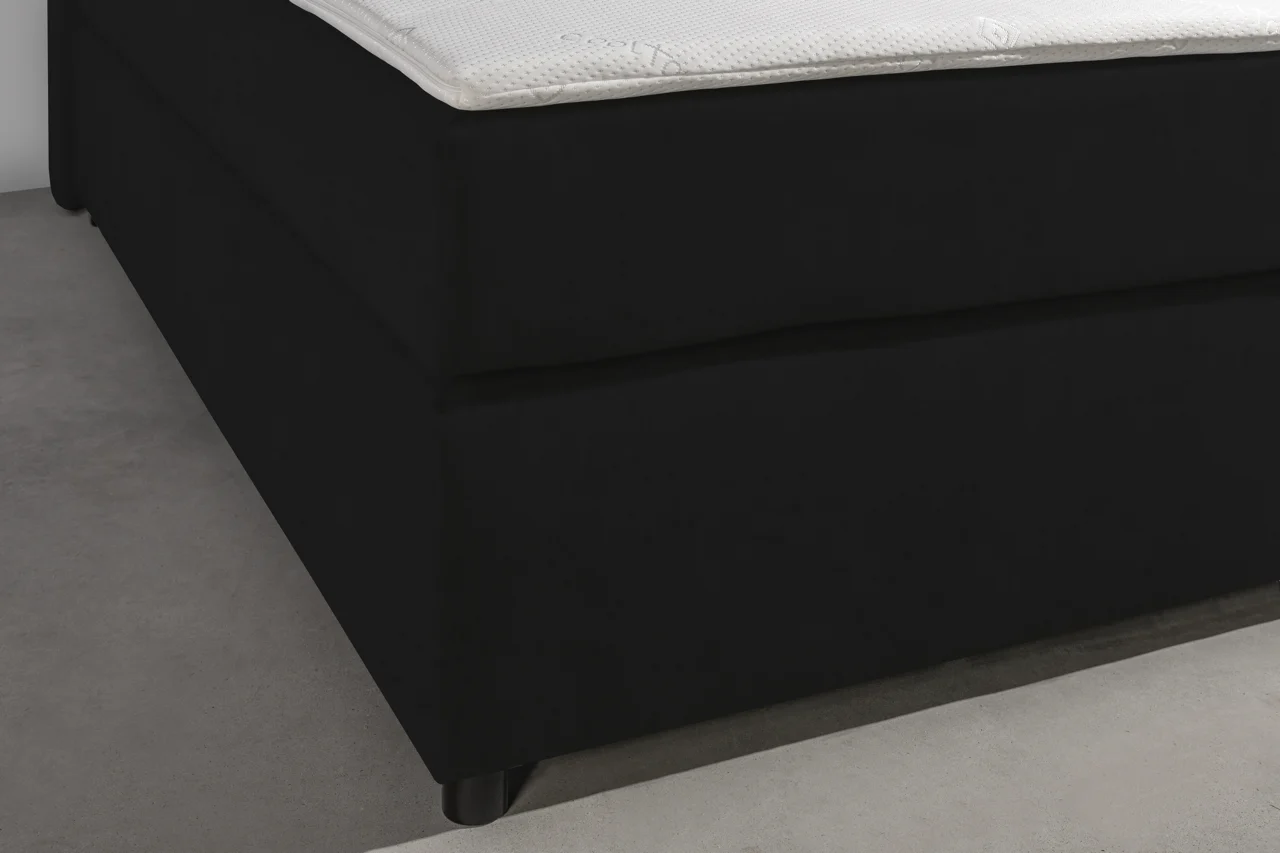 Boxspring Lederlook Zwart 140 x210 7-zone Pocketvering Topper - Afbeelding 4