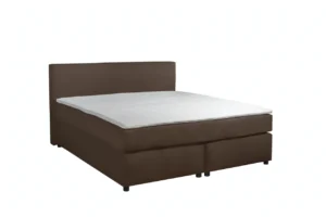 Boxspring Lederlook Bruin 7-zone pocketvering HR40 topper