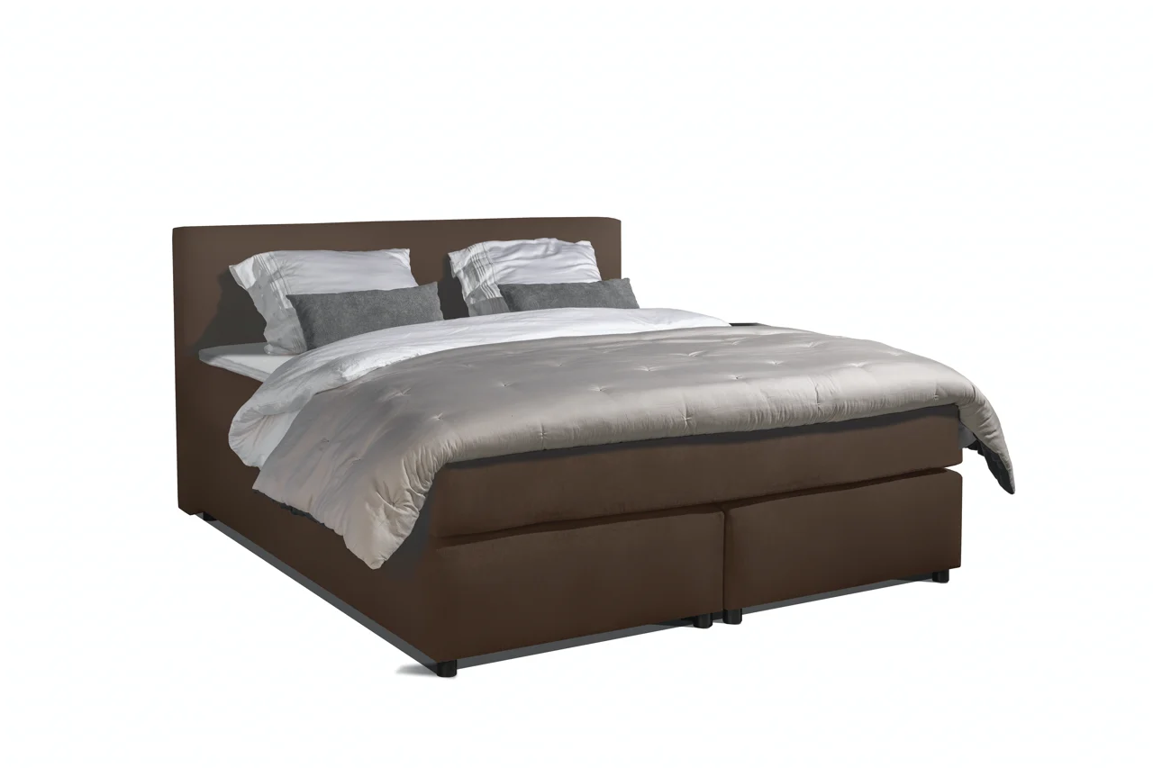 Boxspring Lederlook Bruin 7-zone pocketvering HR40 topper - Afbeelding 3