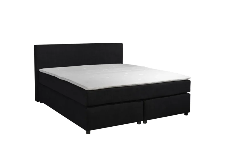 Boxspring Stof Zwart 200 x210 Pocketvering HR40 Topper