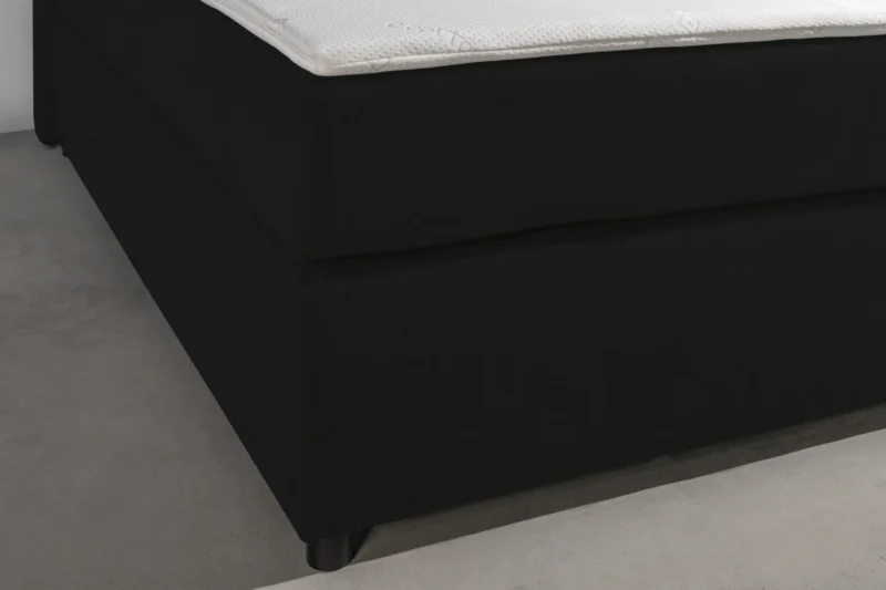 Boxspring Stof Zwart 200 x210 Pocketvering HR40 Topper - Afbeelding 4