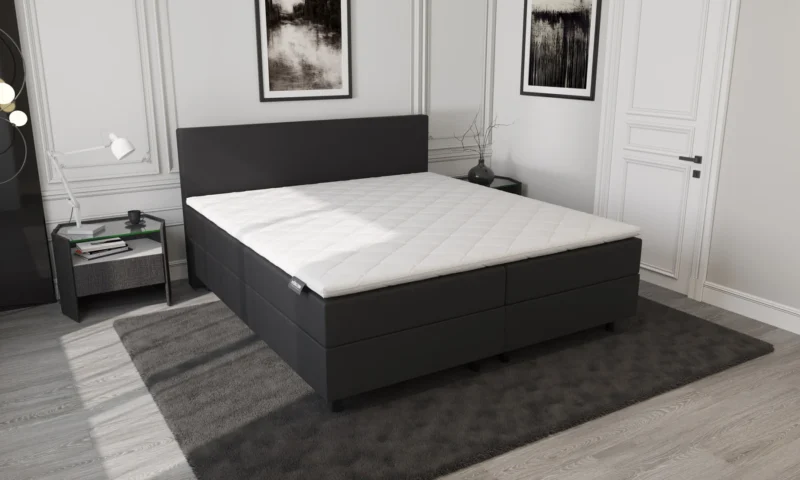 Boxspring Zwart Opbergruimte 180 x210 Pocketvering Topper - Afbeelding 5