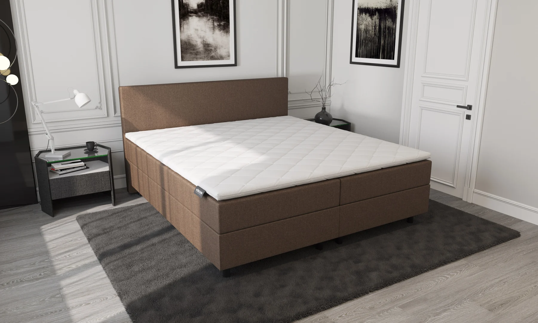 Boxspring Bruin met Opbergruimte 140 x210 Koudschuim Topper - Afbeelding 5