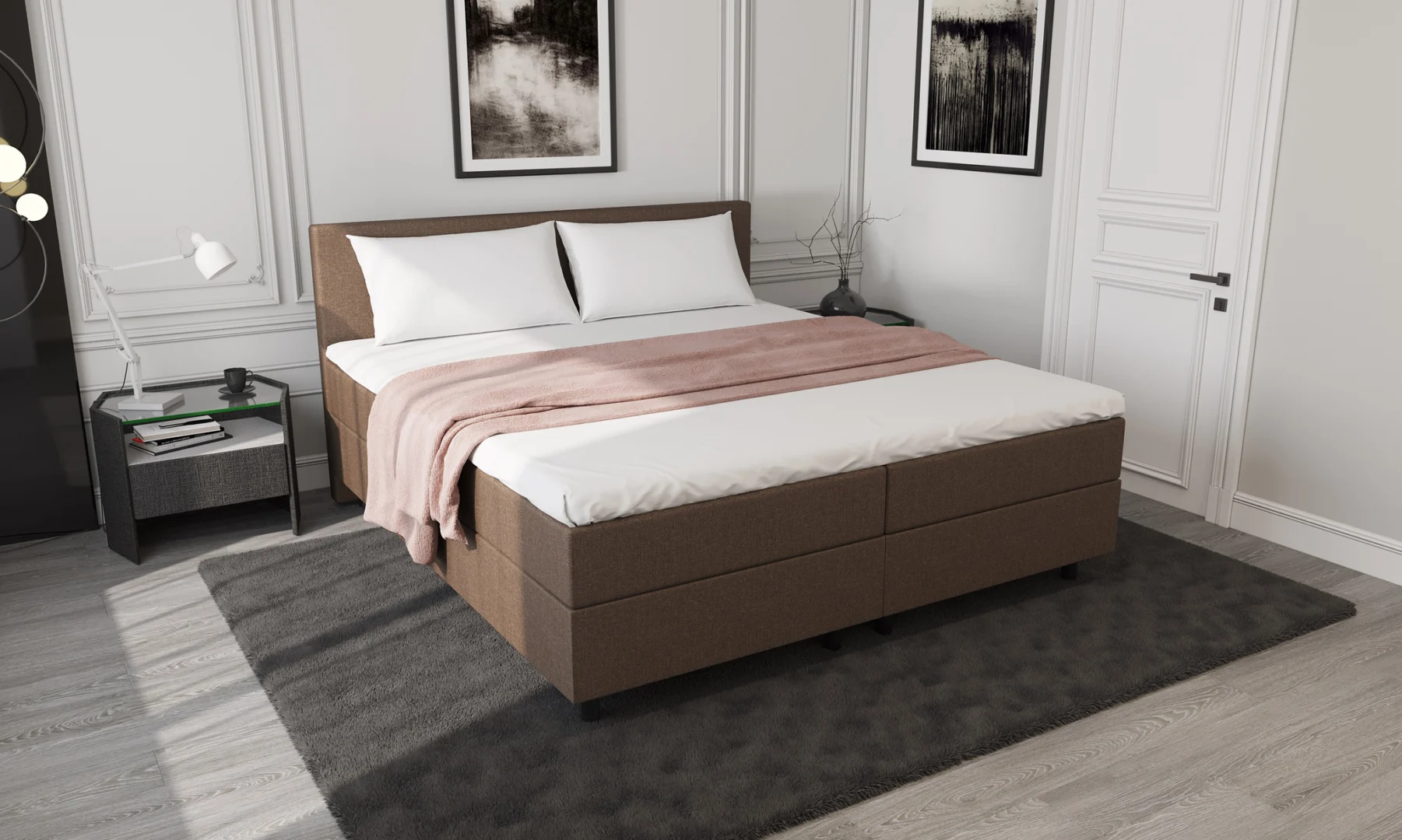 Boxspring Bruin met Opbergruimte 140 x210 Koudschuim Topper - Afbeelding 6