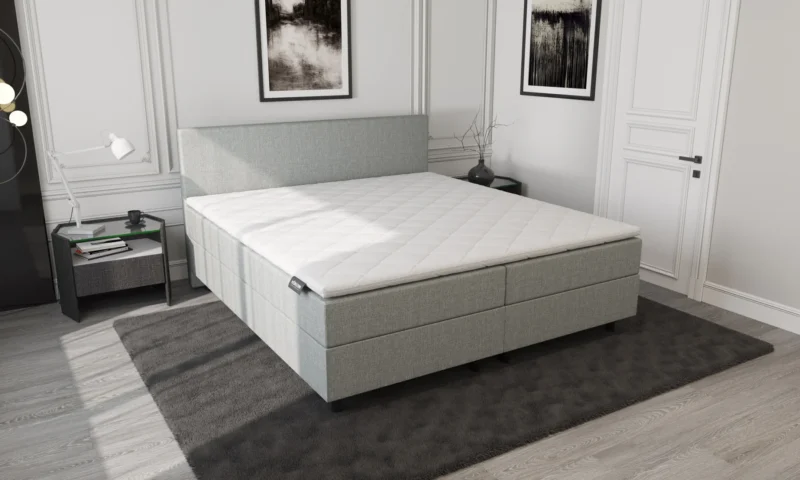 Boxspring Lichtgrijs Opbergruimte 180 x210 Compleet - Afbeelding 5
