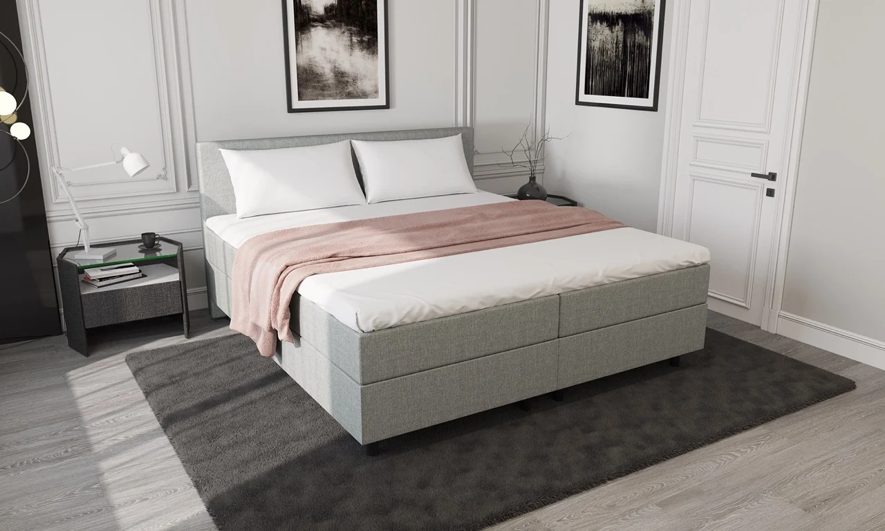 Boxspring Lichtgrijs Opbergruimte 180 x210 Compleet - Afbeelding 6