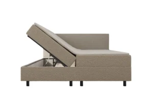 Boxspring Bouclé Beige met opbergruimte 140 x210 Compleet
