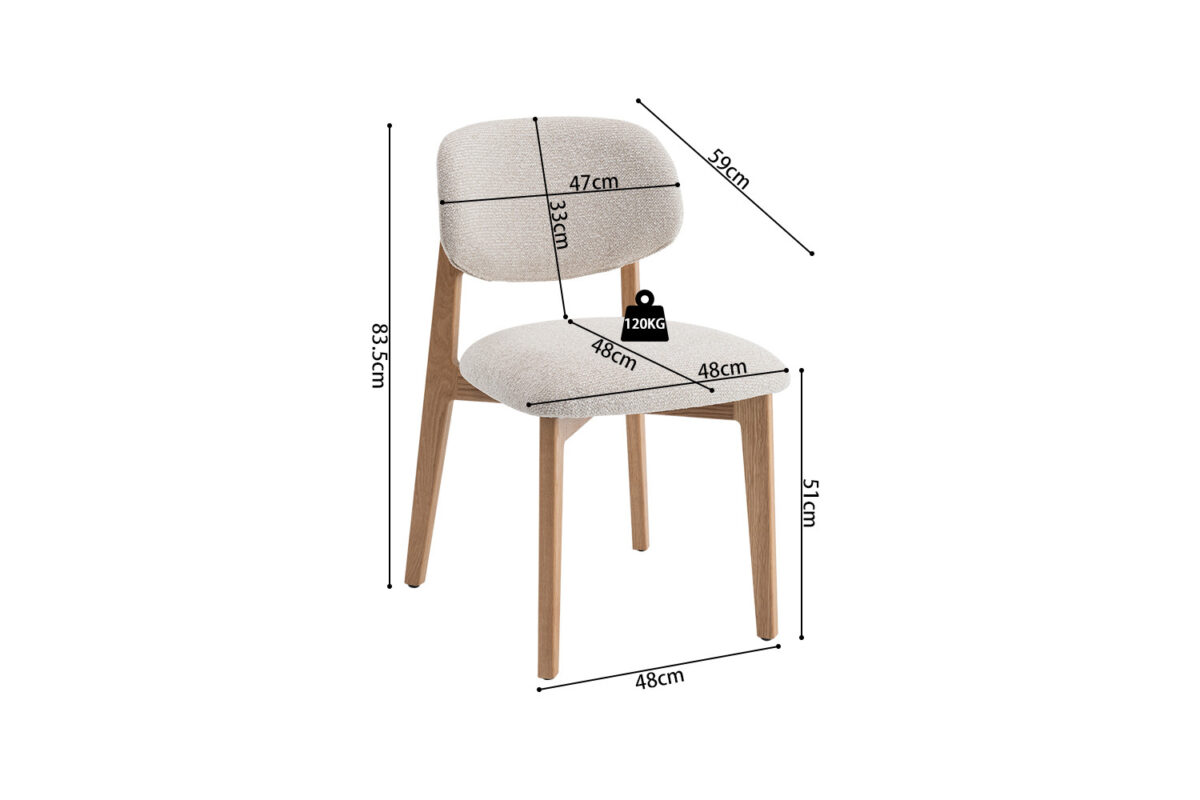 Eetkamerstoel Cordoba Zonder armleuning naturel eiken beige – foto 18