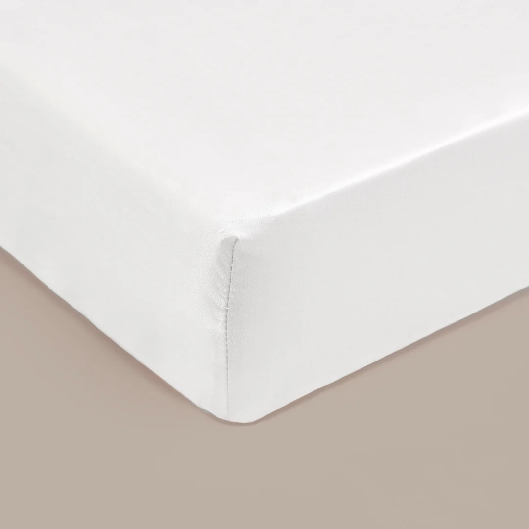 Hoeslaken Topper 180 x 210 cm Wit Bamboe Ademend - Afbeelding 2