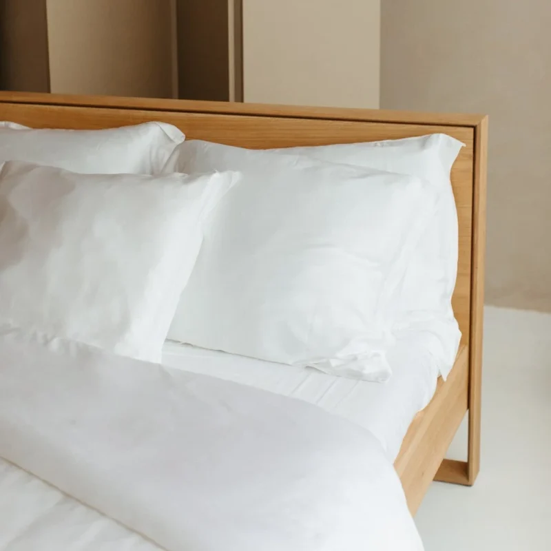 Hoeslaken Topper 180 x 210 cm Wit Bamboe Ademend - Afbeelding 4