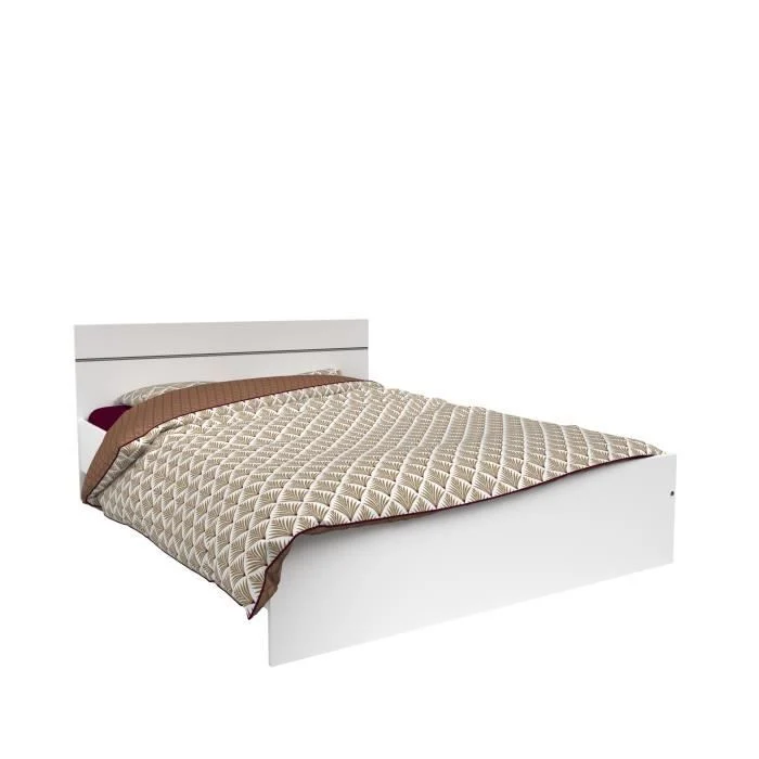 Slaapkamer set 140 x 190 cm Wit Boston Gemaakt in Frankrijk - Afbeelding 2