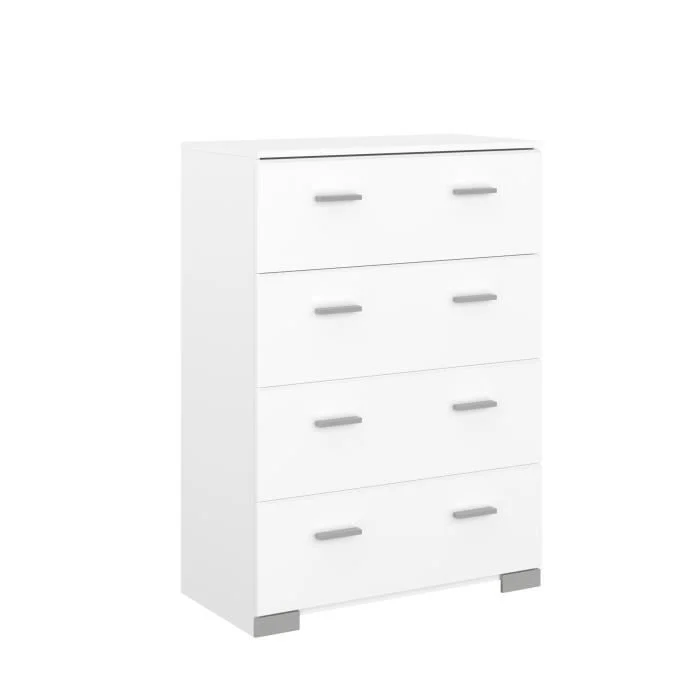Slaapkamer set 140 x 190 cm Wit Boston Gemaakt in Frankrijk - Afbeelding 4