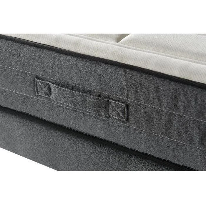 Boxspringset Massief Grenen Antraciet Traagschuim 180 x200 - Afbeelding 3