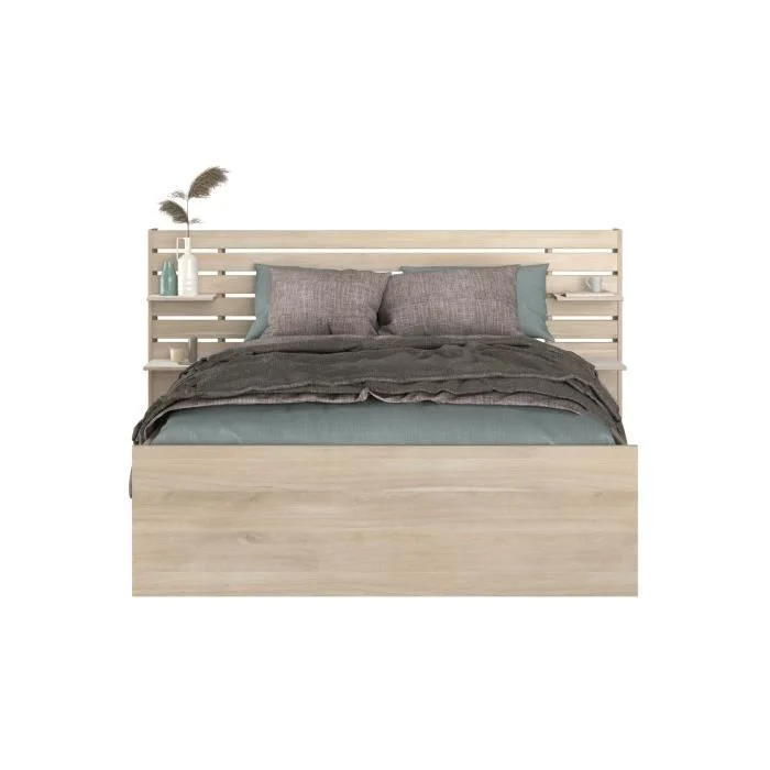 Bed 140 x 190/200 cm Japans eiken met opberglades Parisot - Afbeelding 3