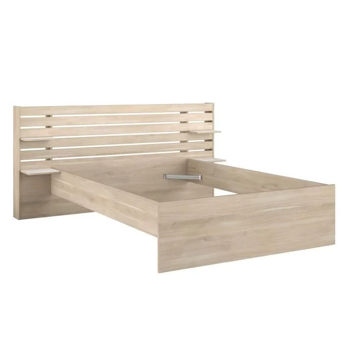 Bed 140 x 190/200 cm Japans eiken met opberglades Parisot - Afbeelding 5