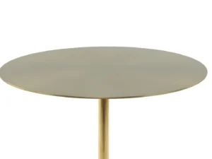 Een stijlvolle Bijzettafel Zwart Rond Marmer met een rond zwart marmeren tafelblad en een enkele slanke centrale poot.