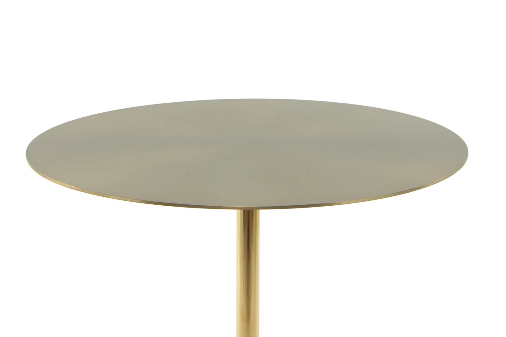 Een stijlvolle Bijzettafel Zwart Rond Marmer met een rond zwart marmeren tafelblad en een enkele slanke centrale poot.