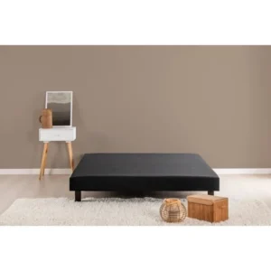 Boxspring 140 x 190 cm Zwart Massief Grenen Lattenbodem
