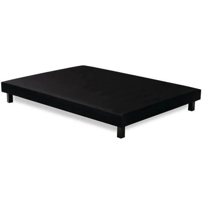 Boxspring 140 x 190 cm Zwart Massief Grenen Lattenbodem - Afbeelding 2