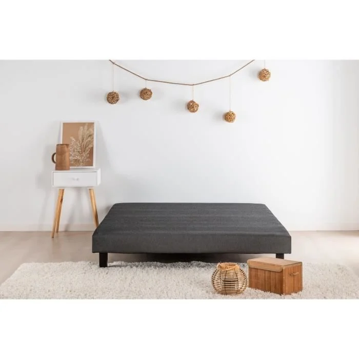 Boxspringbodem 160 x 200 cm Antracietgrijs Massief Grenen