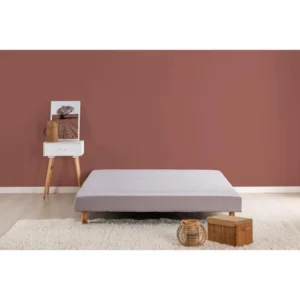 Lattenbodem 140 x 190 cm Grijs Massief hout met poten