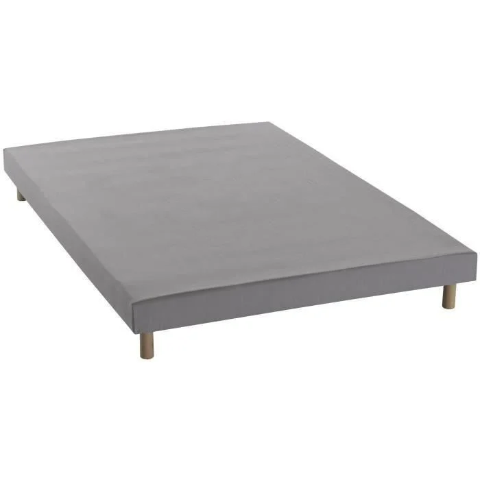 Lattenbodem 140 x 190 cm Grijs Massief hout met poten - Afbeelding 2