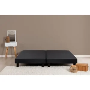 Lattenbodem 160 x 200 cm Zwart Massief Grenen met poten