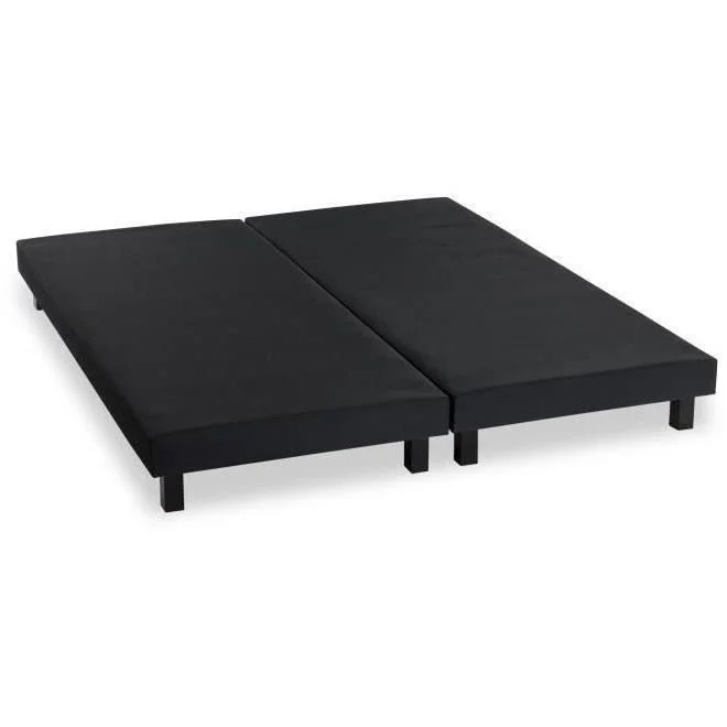 Lattenbodem 160 x 200 cm Zwart Massief Grenen met poten - Afbeelding 2