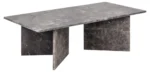 De Salontafel Bruin 70 x 42 CM Rechthoek is een rechthoekige marmeren salontafel met natuursteenpatronen en adering, met een plat blad en twee elkaar kruisende tafelpoten die een X-vormig onderstel vormen.