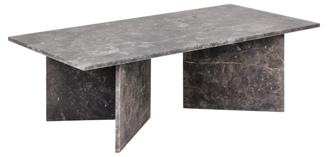 De Salontafel Bruin 70 x 42 CM Rechthoek is een rechthoekige marmeren salontafel met natuursteenpatronen en adering, met een plat blad en twee elkaar kruisende tafelpoten die een X-vormig onderstel vormen.