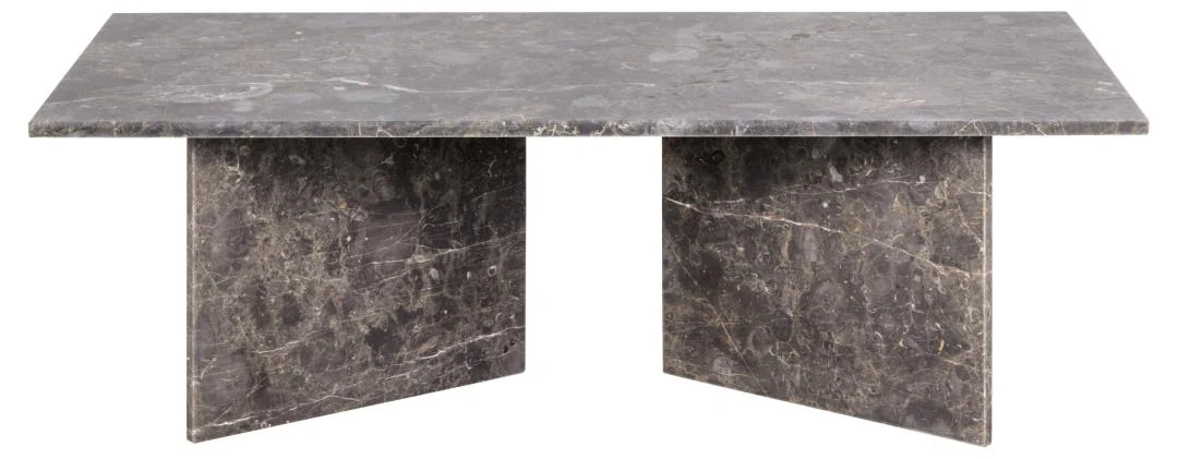 De Salontafel Bruin 70 x 42 CM Rechthoek is een rechthoekige marmeren salontafel met een plat blad en schuine tafelpoten, met een modern minimalistisch ontwerp, bruine tint en gepolijst oppervlak met natuurlijke adering.