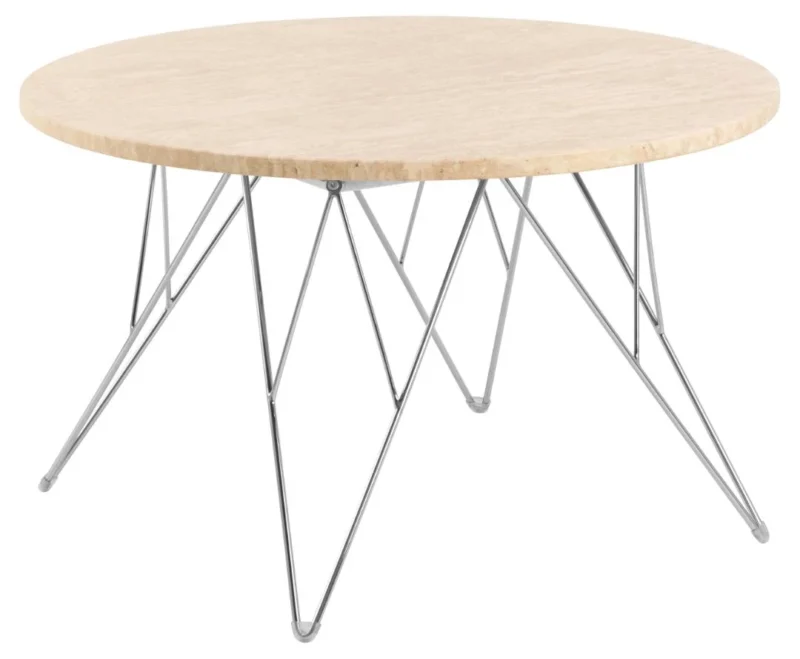 De Salontafel Beige 80 CM Rond Kunststof is een ronde salontafel met een beige blad en stevige, moderne poten voor een stijlvolle, eigentijdse look.