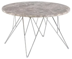 De Salontafel Grijs, Bruin 80 CM Rond is een ronde salontafel van kunststof met een strak ontwerp, perfect voor moderne woonruimtes.