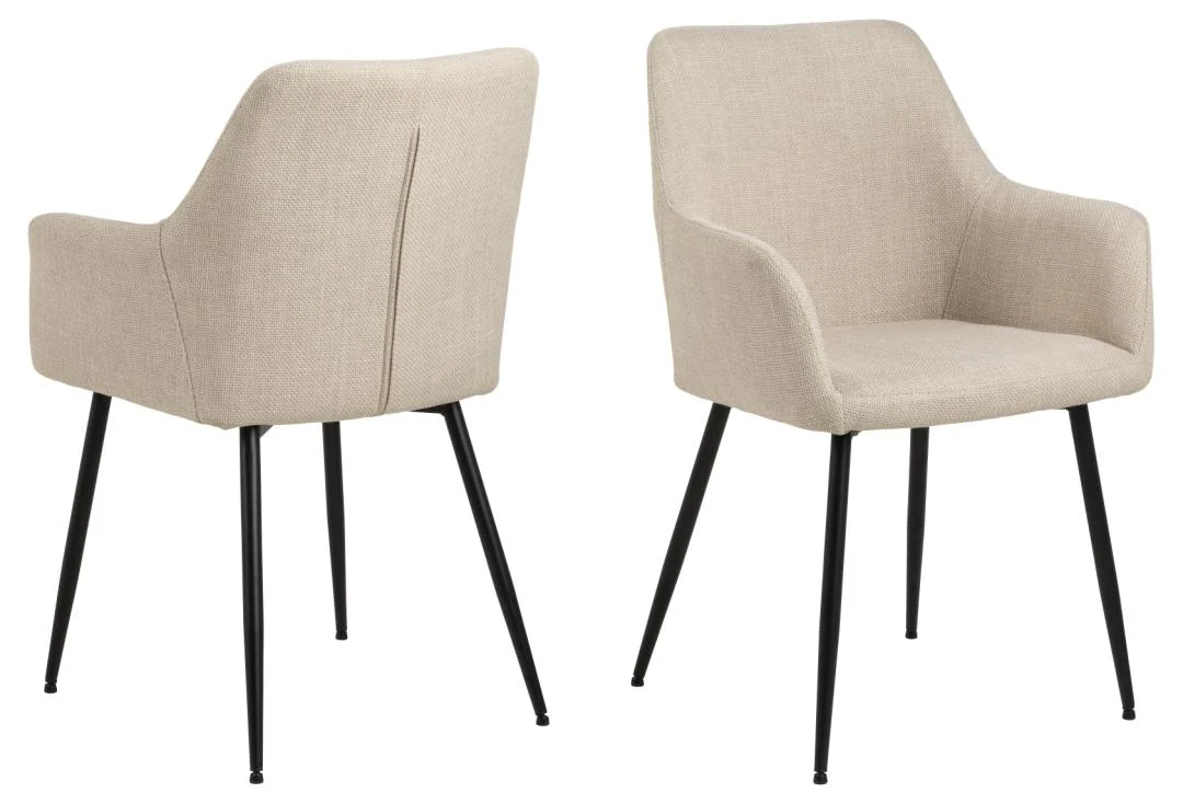 De Eettafel Nieuwe Sfeer, een ronde MDF eettafel van 90 x 75 cm met een stalen onderstel, wordt getoond vanuit twee hoeken: één naar voren gericht en de andere schuin om het tafelblad en het stevige onderstel te laten zien.