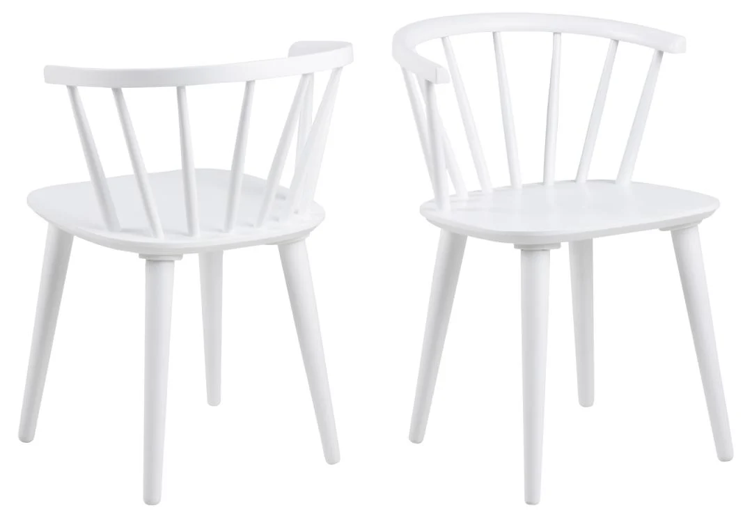 De Eettafel Ibiza 110 CM Rond MDF, een ronde witte houten eettafel met een glad oppervlak en een stevig onderstel met vier poten, is afgebeeld vanuit verschillende hoeken op een effen achtergrond.